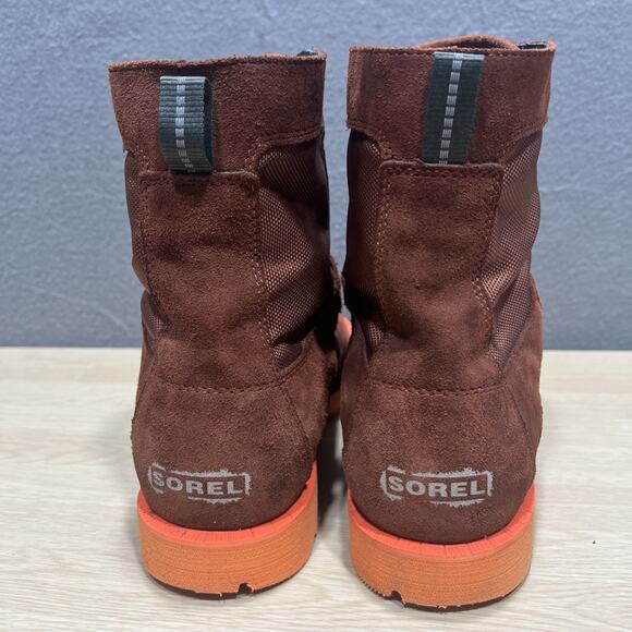 Sorel Caribou OTM WP Waterproof Leather Boots Dark Amber Spark Orange Mens Sz 12 - Picture 4 of 10